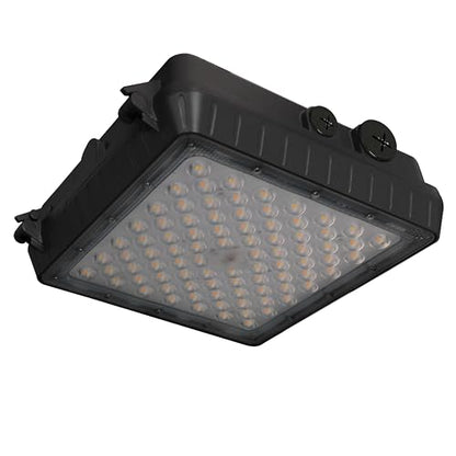 E2 LIGHTING 10x10 LED Canopy Light, 3CCT, 7150lm, Dimmable Outdoor Fixture - color: Dark Bronze no Battery