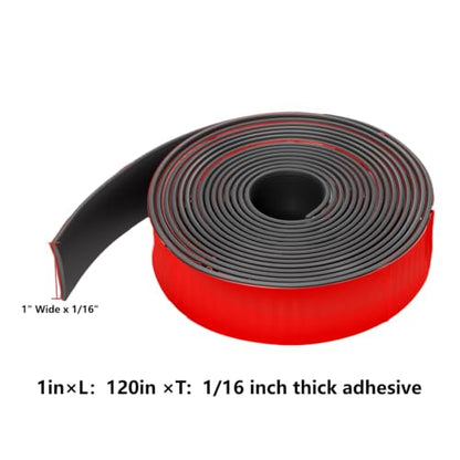 Self-Adhesive Solid Rubber Strip - 1" W x 1/16" T x 120" L - size: 1" Wide x 1/16" Thick x 10' Long