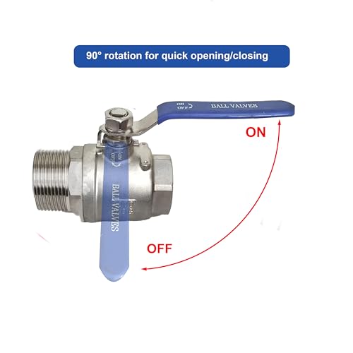 Full Port Ball Valve 3/4" NPT Heavy Duty Stainless Steel 304 Male x Female Thread For Water,Oil and Gas（1000WOG） - size: 3/4"NPT