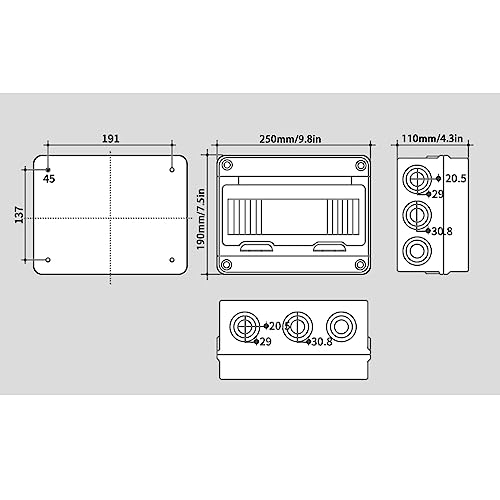 12 Way Circuit Breaker Box, IP65 Waterproof, for Indoor and Outdoor - style: 12 WAY-10*7.9*4.3 Inch