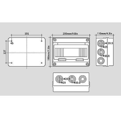 12 Way Circuit Breaker Box, IP65 Waterproof, for Indoor and Outdoor - style: 12 WAY-10*7.9*4.3 Inch