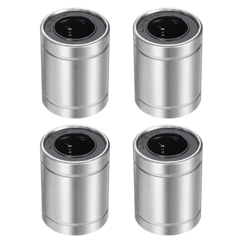 uxcell 4Pcs LM16UU Linear Bearing 16mm Bore 27mm OD 36mm Length Linear Ball Bearings Nickel Plated Surface Double Side Rubber Sealed Bearing Steel for CNC Machine 3D Printer - size: LM16UU