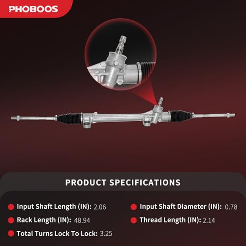 PHOBOOS Manual Steering Rack and Pinion Assembly Compatible with Toyota Corolla 2009-2013 (North American Built ONLY), Matrix 2009-2014 & Pontiac Vibe 2009-2010 1.8L/2.4L, Ref. 1G-2696 - size: 24-2696