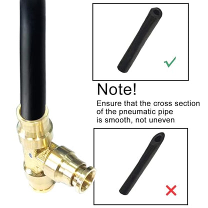 Push to Connect Fittings 1/4" Tube OD Tee Union DOT Air Fittings Air Brake Line Fittings, Air Hose Fittings for Air System, 5pcs - color: DOT Air Fittings Tee, size: 1/4 Inch