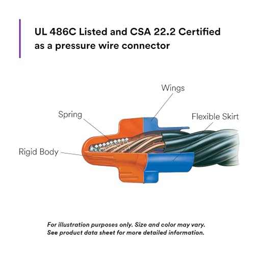 3M Performance Plus Wire Connector, O/B+JUG, 22-12 AWG, Jug of 500 - size: Jug of 500