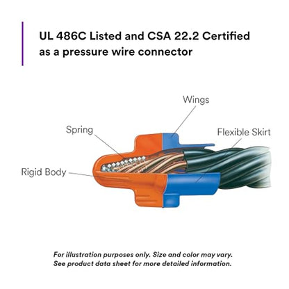3M Performance Plus Wire Connector, O/B+JUG, 22-12 AWG, Jug of 500 - size: Jug of 500
