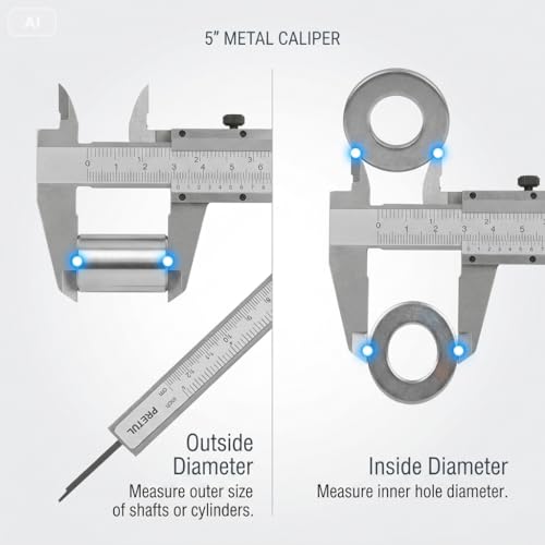 Metal Vernier Caliper Manual Fine Adjustment Measuring Caliper Tools Micrometer Ruler [5inch],Angle Measuring Caliper