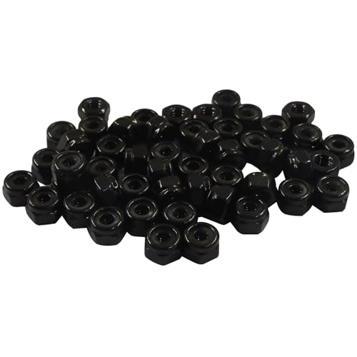 50 Pack #8-32 Nylon Insert Hex Lock Nuts - size: #8-32