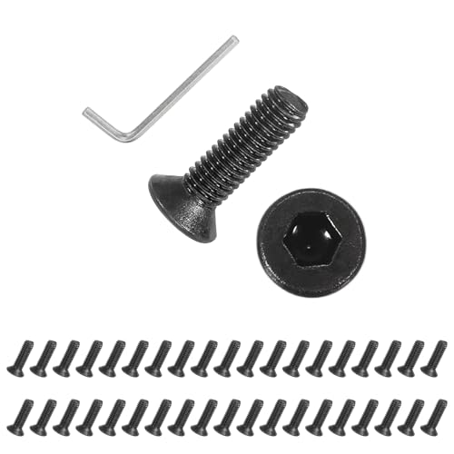 PATIKIL M3x10mm Flat Head Socket Cap Screws Carbon Steel Hex Spanner 100Pcs - size: M3x10 mm
