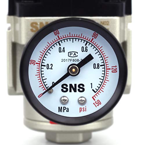 SNS AR3000-N02 Female Thread 1/4 NPT Air Pressure Regulator 0-150 PSI Adjustable,Bracket,Gauge - color: AR, size: 3000-N02