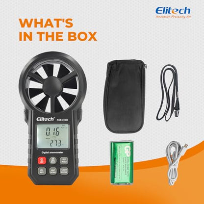 Elitech ANE-200W HVAC Anemometer, Air Flow & Temp Meter with Bluetooth
