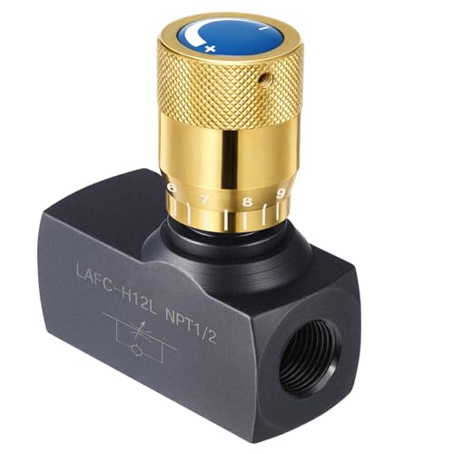 Pelopy 1/2 Inch NPT Hydraulic Flow Control Needle Valve, Free Reverse Flow - size: 1/2 Inch