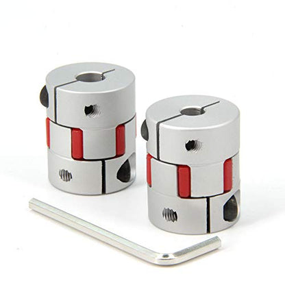 2PCS 6.35mm to 8mm Aluminium Plum Flexible Shaft Coupling Diameter25mm Length30mm 6.35x8mm Motor Connector Flexible Coupler for 3D Printer CNC Machine and Servo Stepped Motor（6.35x8mm） - size: 6.35x8mm, style: D25 L30