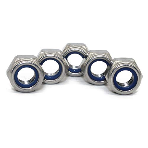 Fullerkreg M5 x 0.8mm Self-Locking Nylon Insert Hex Lock Nuts - size: M5 100Pcs