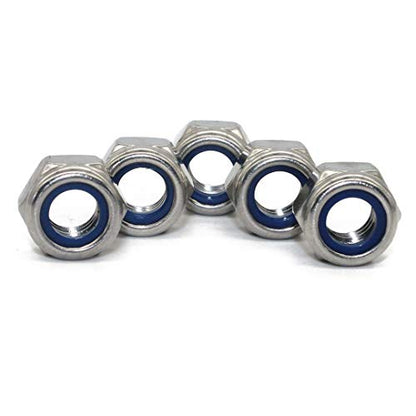 Fullerkreg M5 x 0.8mm Self-Locking Nylon Insert Hex Lock Nuts - size: M5 100Pcs