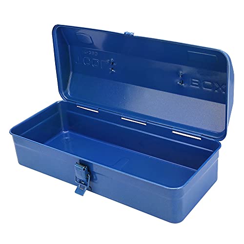 Thickened Metal Tool Box, Portable Empty Toolbox with Handle, Self Locking Buckle, Multifunction Heavy Duty Trunk Tool Storage Organizer for Home, Garage, Workshop (37 * 16 * 11 (350))