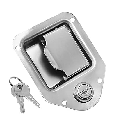VIKKSAER Trailer Paddle Door Latch Handle Tool Box Lock Steel + Key 3/8'' x 3-1/4'' for Trailer Door RV Camper Truck Bed Toolboxes