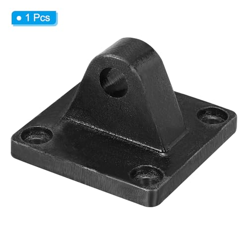 PATIKIL 75x75x48mm Air Cylinder Foot Flange Rod Pivot Clevis Pneumatic Mounting Bracket Rear Mount Parts, Black - size: 75x75x48mm