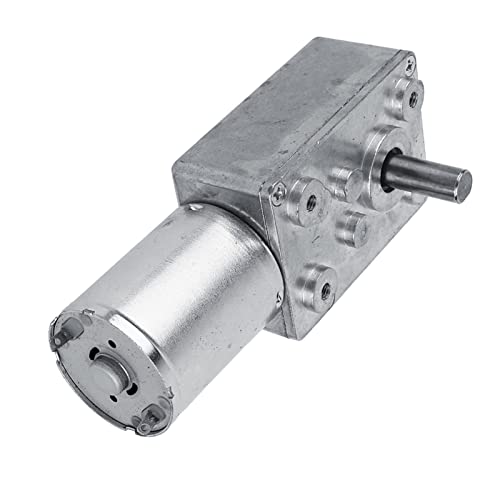 DC Motor 12V, 100RPM Reversible Worm Geared Metal Worm Gear Motor, Electric Reduction Motor Replacement Part for Window Door Opener and Miniature Winch