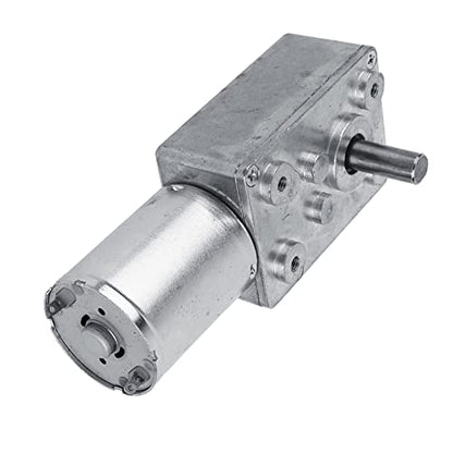 DC Motor 12V, 100RPM Reversible Worm Geared Metal Worm Gear Motor, Electric Reduction Motor Replacement Part for Window Door Opener and Miniature Winch