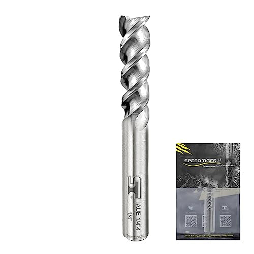 SPEED TIGER Carbide Square End Mill - 3 Flute - IAUE1/2 3 (1 Piece, 1/2") - High Feed U-Type Design - for Roughing and Finishing - for Milling Aluminum Applications – Professional Mill Bits Sets - size: 1/2 in