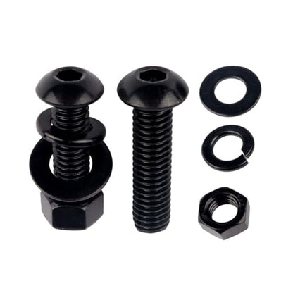 8 Sets 3/8-16 x 1-1/2" Button Head Socket Cap Bolts Screws, Hex Nuts, Flat & Lock Washers, 304 Stainless Steel 18-8 Fully Machine Thread, Black - color: Black, size: 3/8-16 x 1-1/2" (8 Sets)