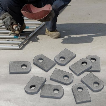 Weld on Tabs, Steel Shock Basic Weld Tab, Universal Weld on Tabs Flat Bottom Mount with a 3/8" Hole.1-1/2" Height, 1" Wide, 3/16" Thick Pack Of 10 Tabs Steel Mounting Bracket OywhC-1 - color: Flat Mount-Small 3/16" Thick