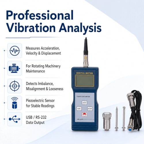 Digital Vibration Meter VM-6320 Vibration Analysis Meter Mechanical Vibration Meters