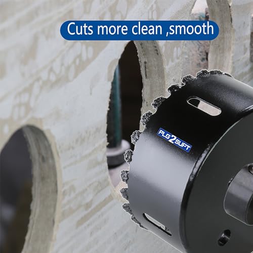 3 inch Carbide Grit Hole Saw Cutter for Hardy Plank Air Brick Stucco Drywall Fiber Cement siding Backer Board Plasterboard - color: 3"(76mm)