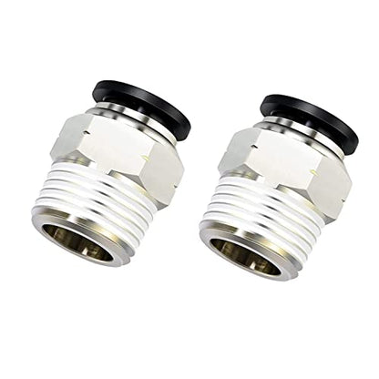 PNEUMATIC Push to Connect Fitting 3/8 Inch Tube OD x 3/8 Inch NPT Thread Male Straight Connector Air Fittings Black PC3/8-N3(Pack of 10) - color: Black, size: 0.375" OD x 0.375" MNPT
