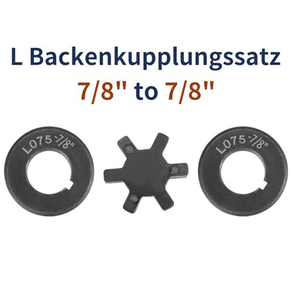 uxcell 7/8" to 7/8" L075 Flexible 3-Piece L-Jaw Coupling Coupler Set - size: 7/8" to 7/8"