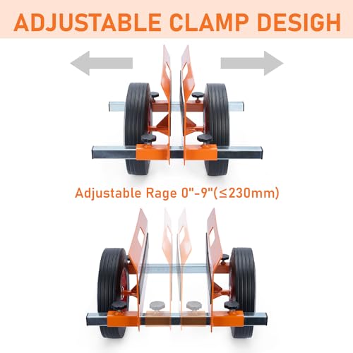 AIWFL Panel Dolly Heavy Duty 1100LBS Door Dolly Cart with 10" Solid Wheels - color: Orange