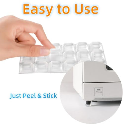 Furnigear Rubber Feet Self Adhesive Rubber Pads Door Bumpers Large - Stick on Feet for Electronics, Speakers, Furnitures, Appliances, Audio Equipment, Laptop - Clear Tall Square (36pcs) - size: Big Clear 36pcs