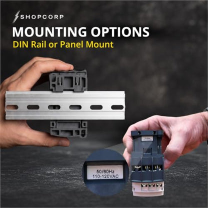 3 Pole AC Contactor 120V Coil 32 Amp Normally Open DIN Rail 2 Pack - style: 2 Pack