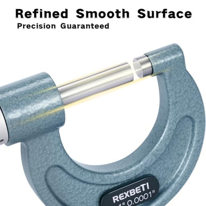 REXBETI Outside Micrometer, Ultra-Precision Carbide Tipped Measuring Tool - size: 0-3" Range