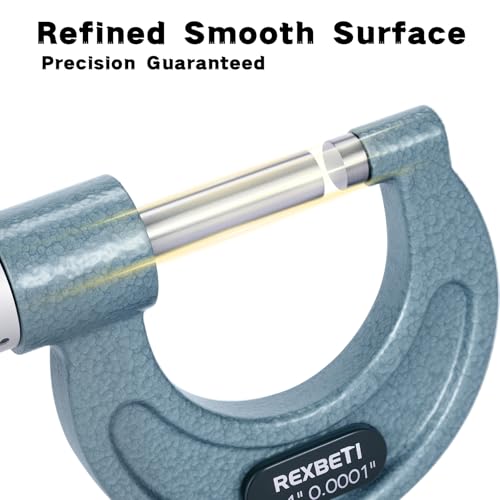 REXBETI Outside Micrometer, Ultra-Precision Carbide Tipped Measuring Tool - size: 0-6" Range