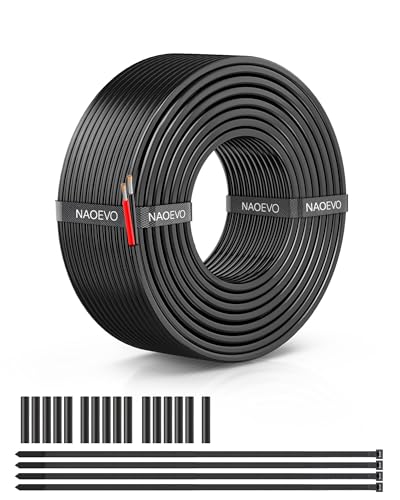 NAOEVO 20 Gauge Wire 2 Conductor, 20 Gauge Automotive Wire 12V Cable, 30FT - size: 30ft, style: 2C-20AWG