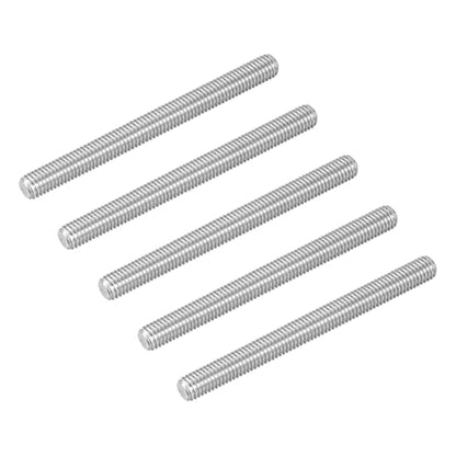 uxcell 5Pcs M8-1.25x90mm Fully Threaded Rods, Threaded Rods Bar Studs, 304 Stainless Steel Long Thread Screws Hardware for U-Bolts, Anchors, Clamps, Hangers, Silver - size: M8-1.25x90