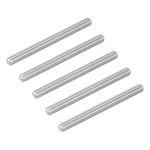 uxcell 5Pcs M8-1.25x90mm Fully Threaded Rods, Threaded Rods Bar Studs, 304 Stainless Steel Long Thread Screws Hardware for U-Bolts, Anchors, Clamps, Hangers, Silver - size: M8-1.25x90