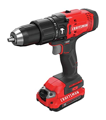 CRAFTSMAN V20 Cordless Hammer Drill Kit, 1/2 inch, 2 Batteries and Charger Included (CMCD711C2) - style: Hammer Drill Kit Only