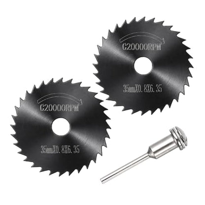 Cutting Wheel Set 2Pcs 1.38" 35mm Diameter HSS Circular Saw Blades - color: Black, size: 1.38"(35mm) Diameter, 0.13"(3.2mm) Round Shank