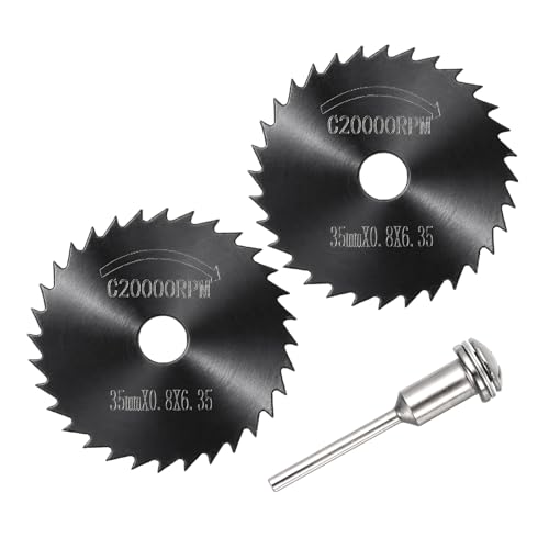 Cutting Wheel Set 2Pcs 1.38" 35mm Diameter HSS Circular Saw Blades - color: Black, size: 1.38"(35mm) Diameter, 0.13"(3.2mm) Round Shank