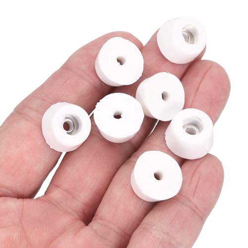 uxcell 8Pcs Rubber Bumper Feet, 0.31" H x0.55 W Round Pads with Stainless Steel Washer and Screws for Furniture, Appliances, Electronics - size: 0.31" H x0.55" W