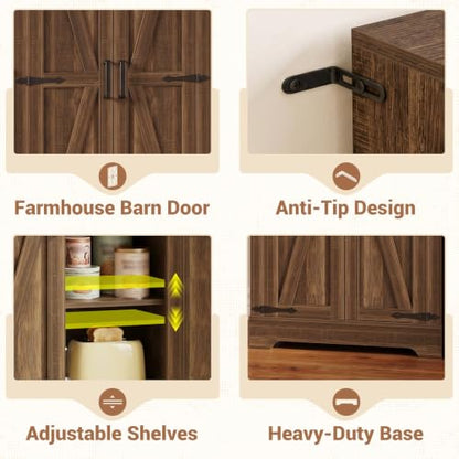 Unikito Kitchen Pantry Cabinet with Adjustable Shelves, Weathered Brown - color: Weathered Brown, size: 43.3"H - 2 Pack