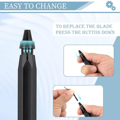 Deburring Tool with 12 HSS Blades for Metal Resin PVC 3D Print - color: Black