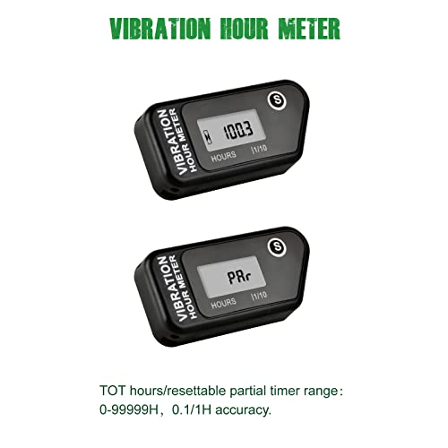 YOOREAL Vibration Hour Meter,Maintenance Hours Waterproof IP68 - color: Black