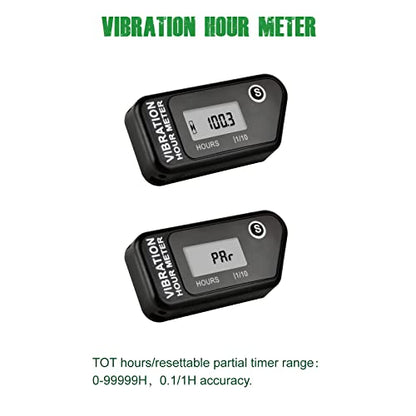 YOOREAL Vibration Hour Meter,Maintenance Hours Waterproof IP68 - color: Black