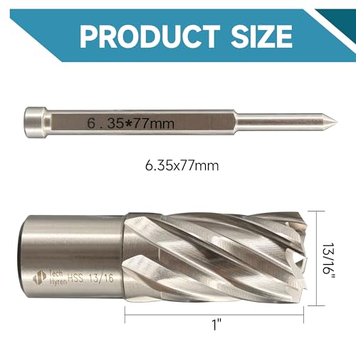 1PC M2 HSS Annular Cutter 13/16" Dia 1" Cutting Depth 3/4" Weldon Shank - size: 1-piece 13/16", style: HSS 1" Cutting Depth