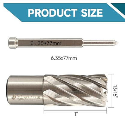 1PC M2 HSS Annular Cutter 13/16" Dia 1" Cutting Depth 3/4" Weldon Shank - size: 1-piece 13/16", style: HSS 1" Cutting Depth