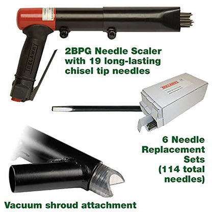 CS Unitec | 123.2199 VS Basic KIT | Industry Standard 2BPG 19-Needle Scaler Kit – Reliable Performance for Any Job – Made in England - style: 2BPG VS Basic Kit